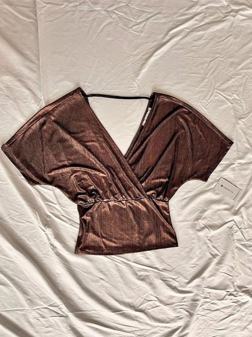 Tempted LA off the shoulder slouch top synched waist size L